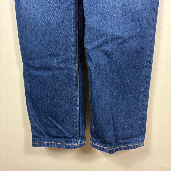 Levi's Premium Denim Dark Wash Tapered Skinny Leg Blue Jean Overalls - Picture 6 of 13